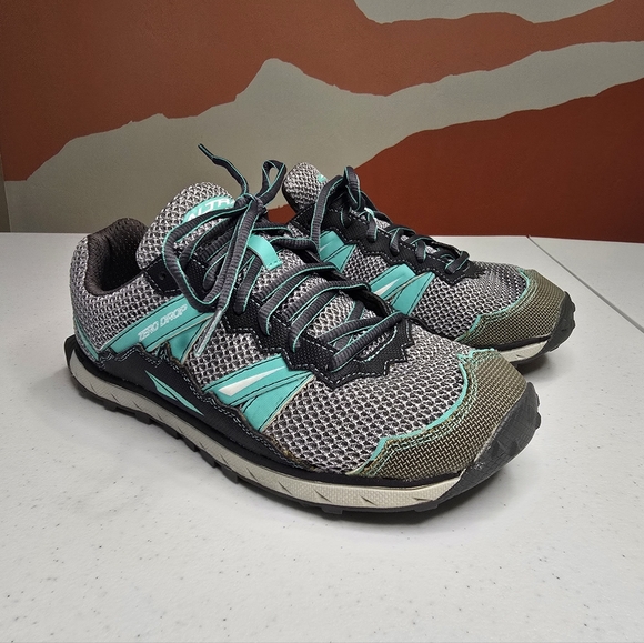 Altra Shoes - Altra Lone Peak 3.5 Trail Running Shoes Gray Teal Women's 7 Activewear